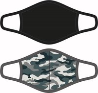 Herbruikbare mondkapjes heren camouflage-zwart (set van 2)